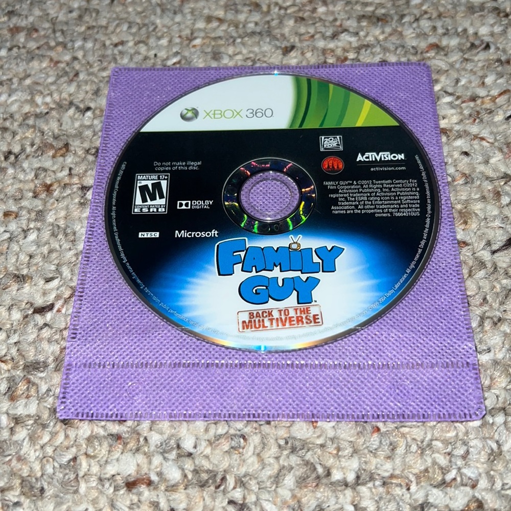 Like-new: Family Guy: Back To The Multiverse; Game.  XBOX 360